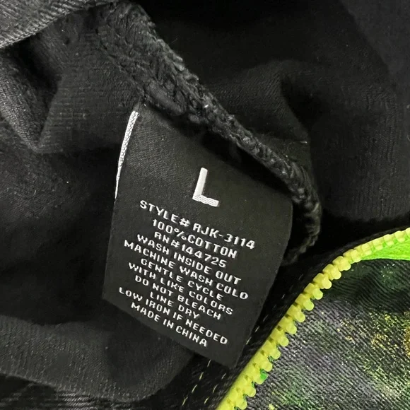 Custom Vibrant Mardi Gras Green and Black Denim American Bazi Jacket, Size: Lg - Picture 9 of 10